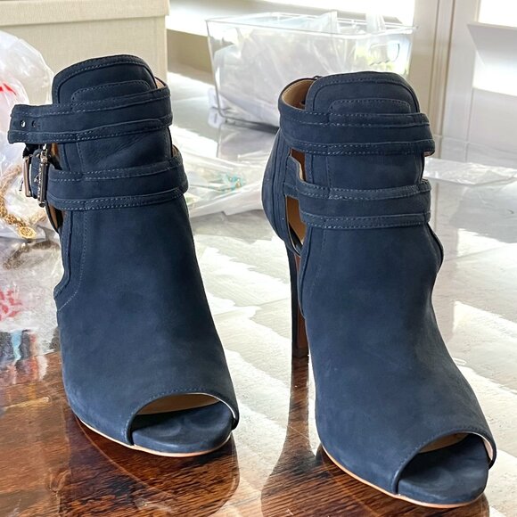 Michael Kors Blue Suede Strappy Stiletto Heels EUC - Picture 5 of 9